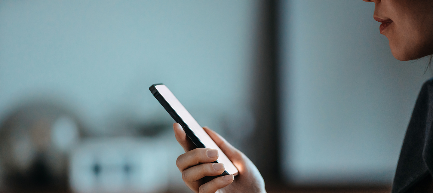 Woman looking at her phone