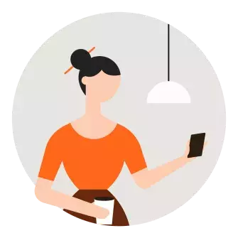 Woman and phone illustration