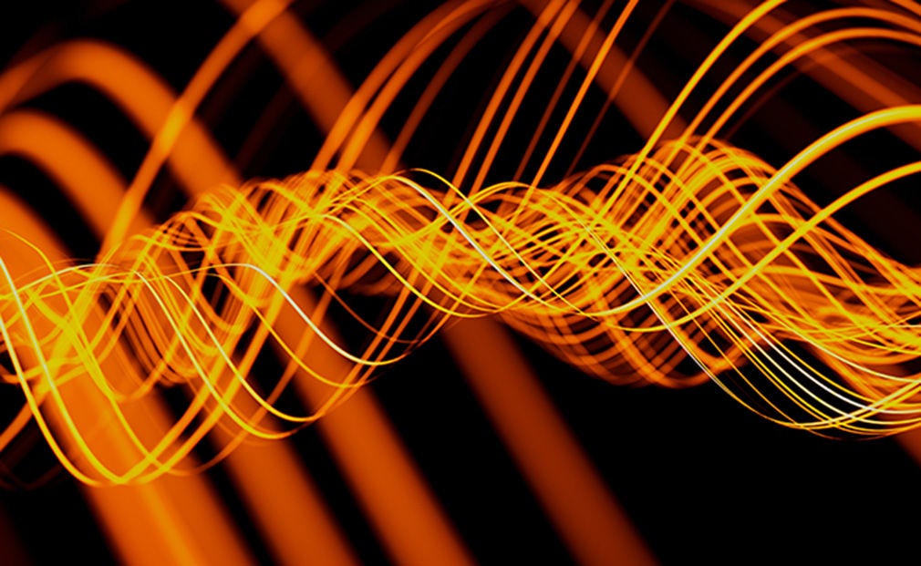 Yellow and red abstract waves