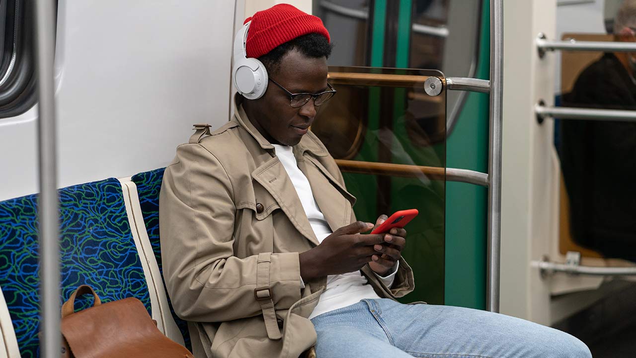 Man on a subway.