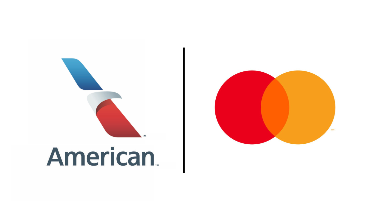 Логотип American Airlines и Mastercard