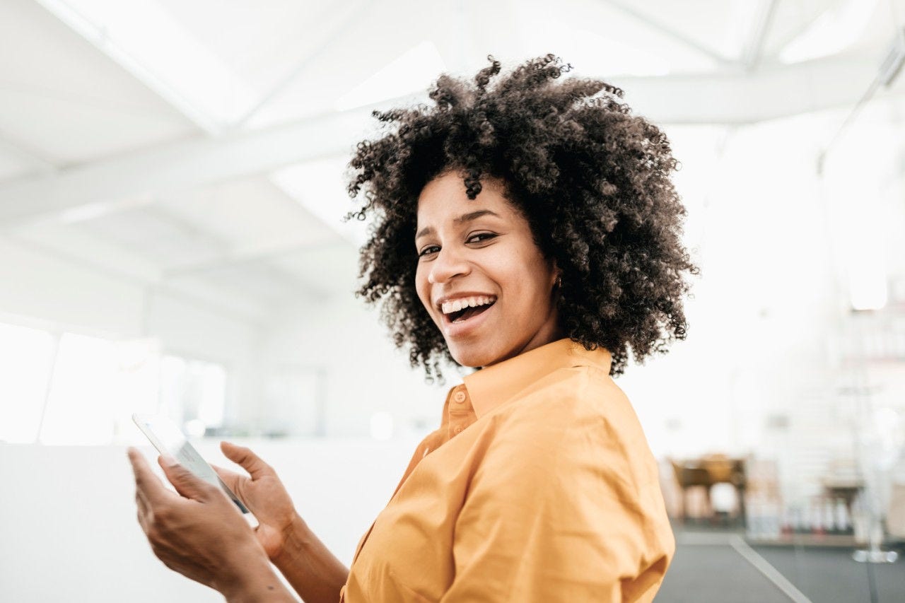 Woman smiling