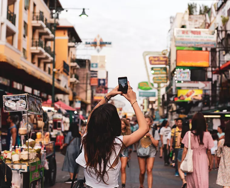 Tourist taking pictures