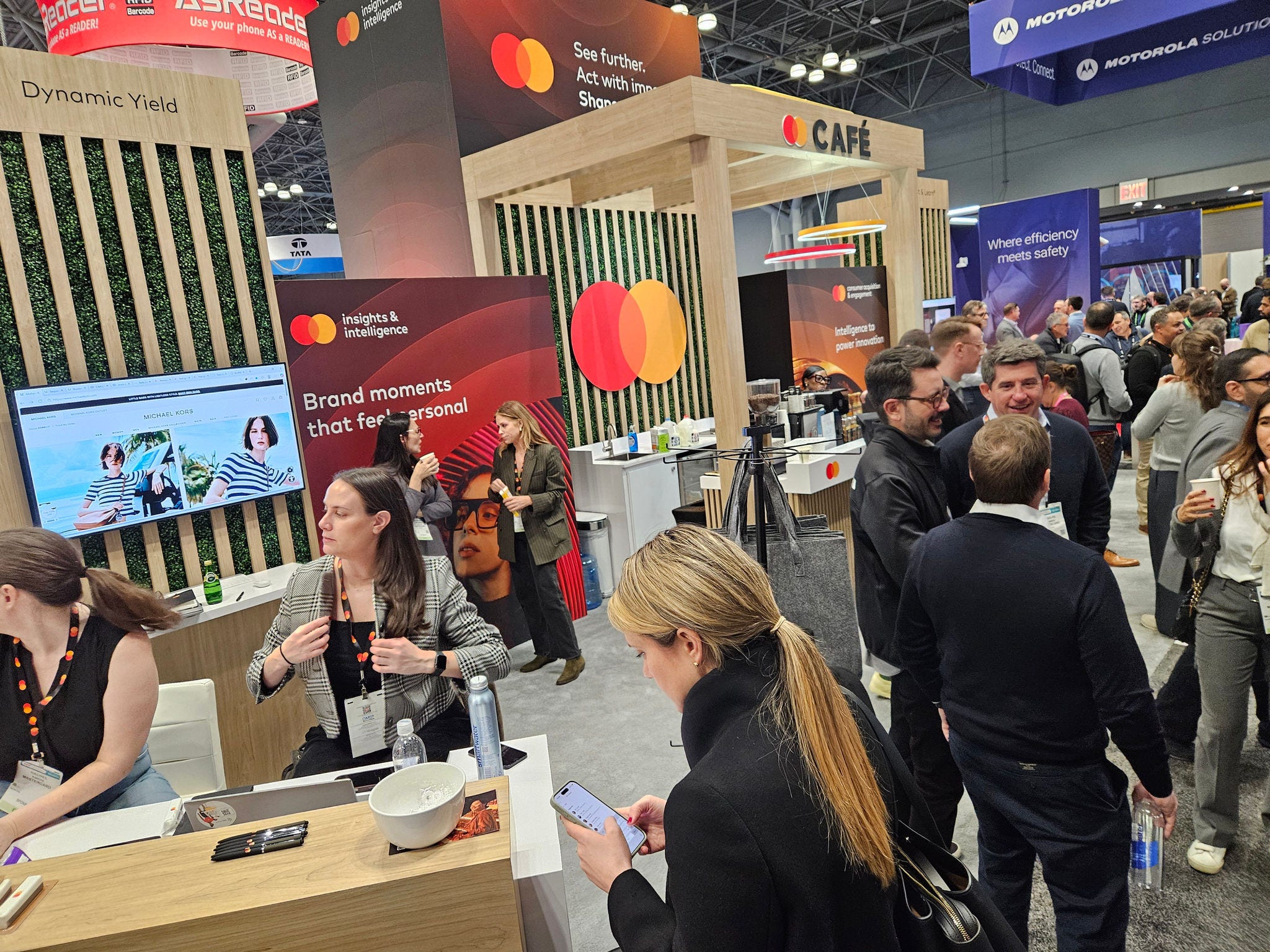 At Mastercard's booth at NRF 2026 trade show.