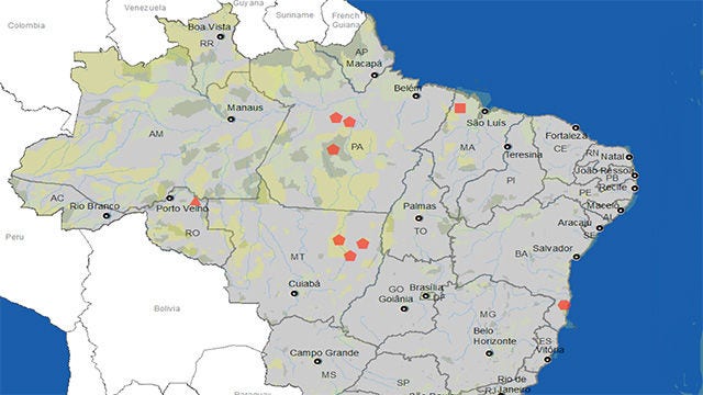 Carte du Brésil.