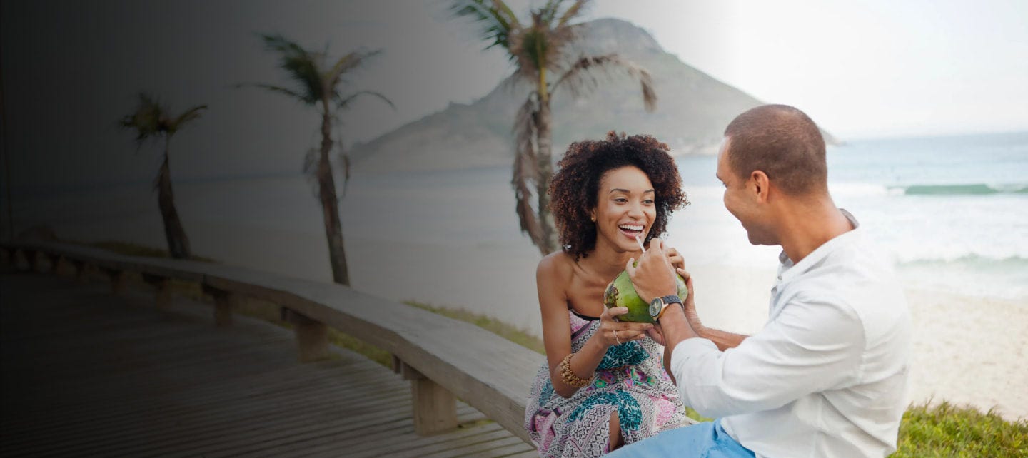 couple having fun at the beach