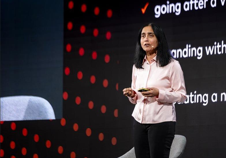Raj Seshadri speaking at an event.