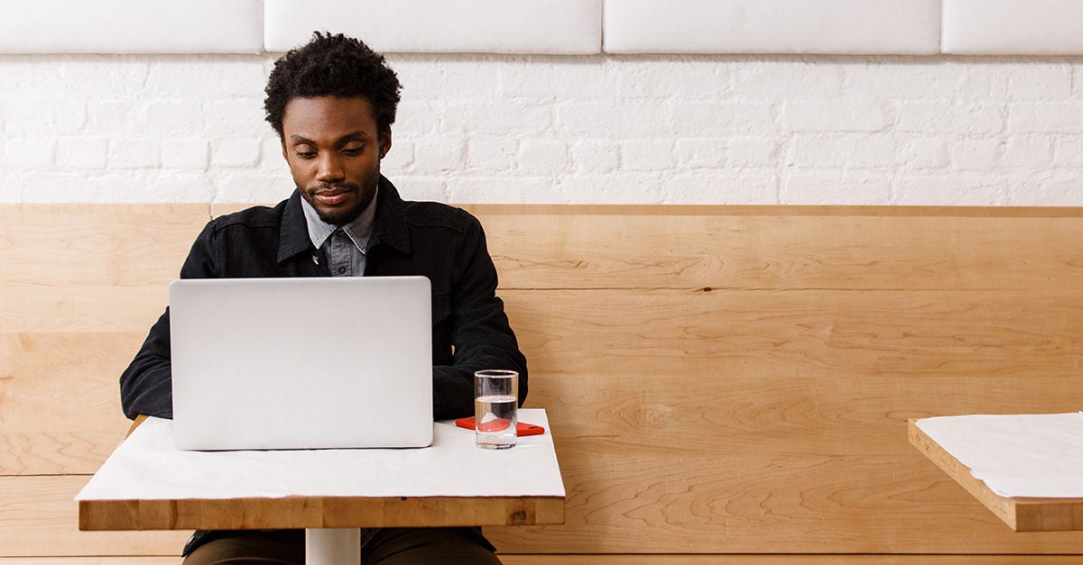 Man using computer