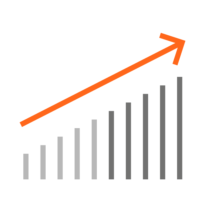 Computer with arrow going up icon