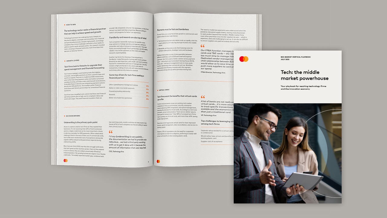 "Tech: the middle market powerhouse" playbook mockup.