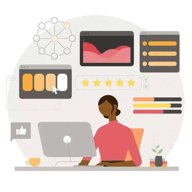 woman working on laptop