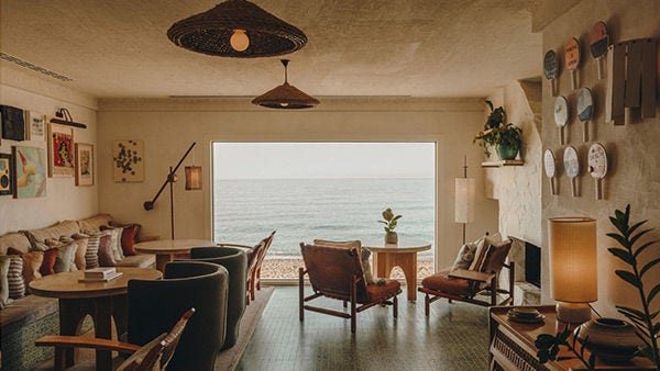 Interior of a little beach house.