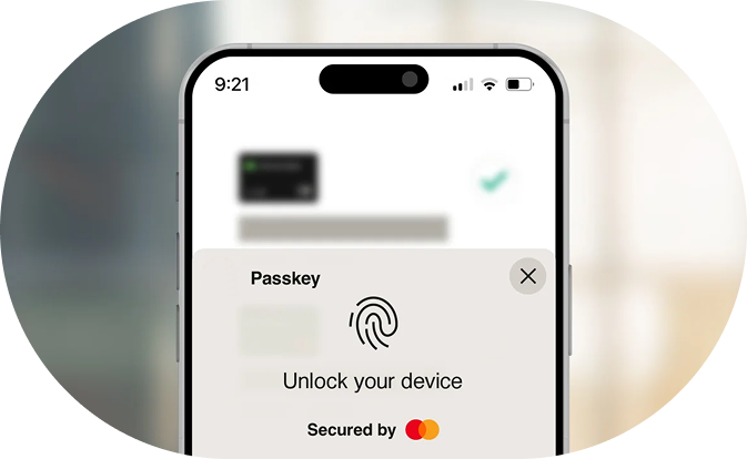 Phone screen with passkey.