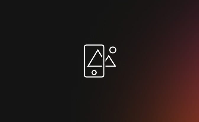 Una ilustración de un paisaje visto a través de un smartphone