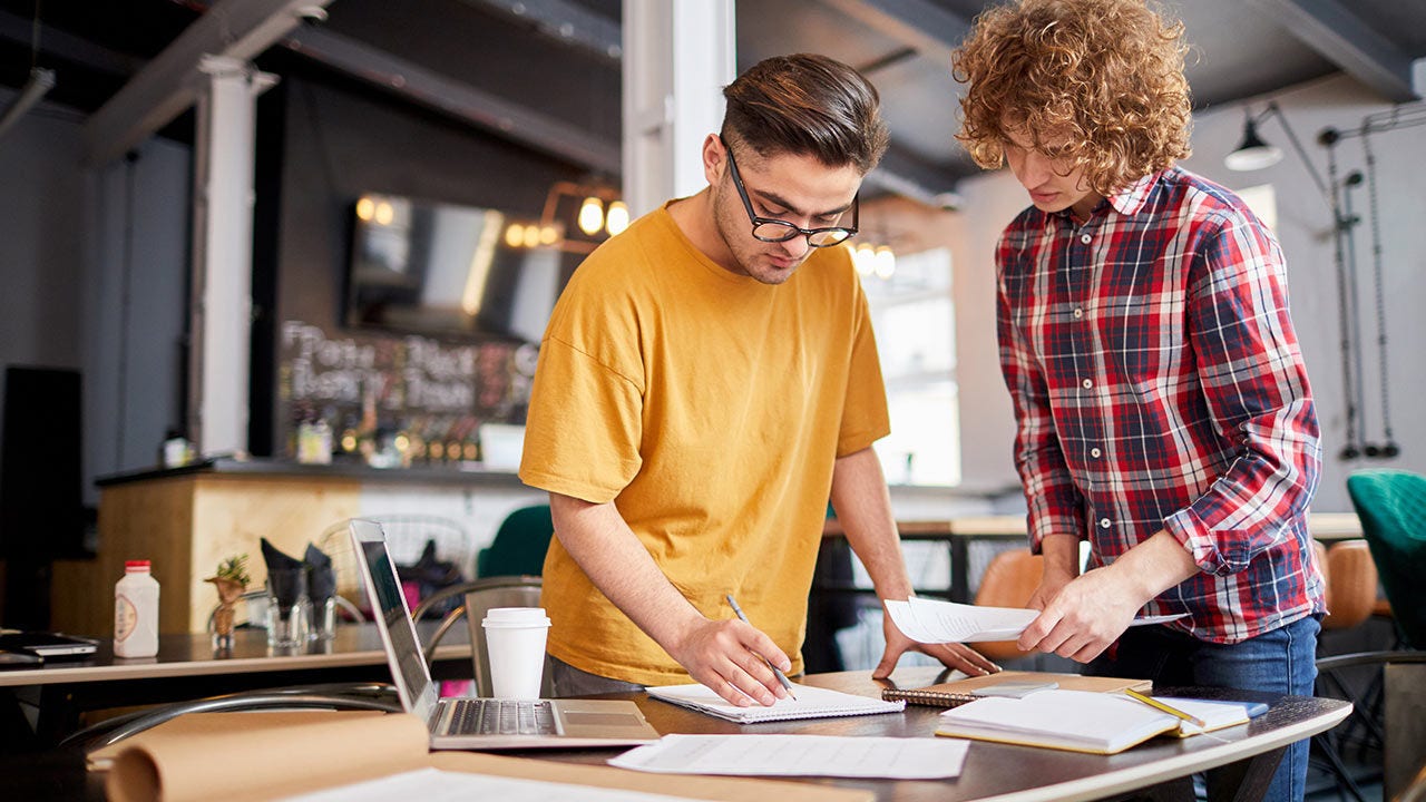 A young entreprenerus planning.