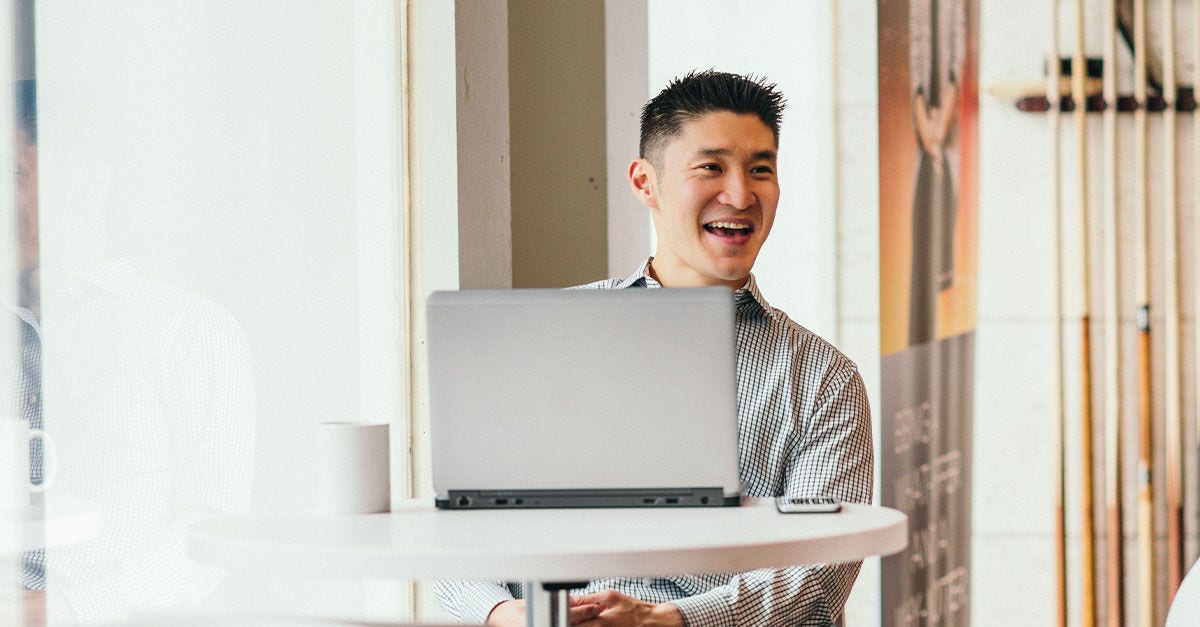 Young man using computer