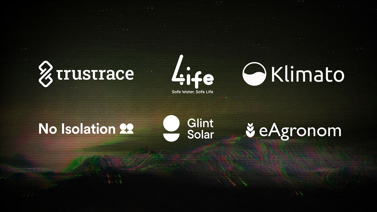 six startup logos dark green 2023