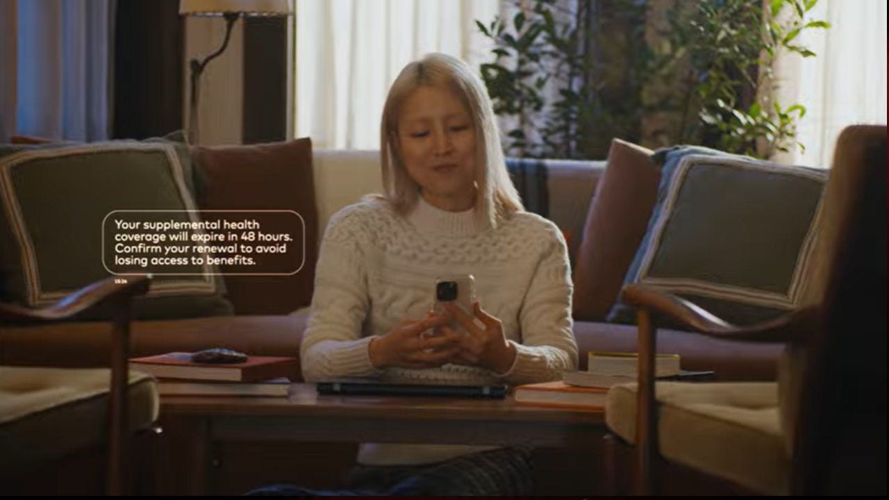 A person taps on a cell phone with illustrations of alerts popping up. 