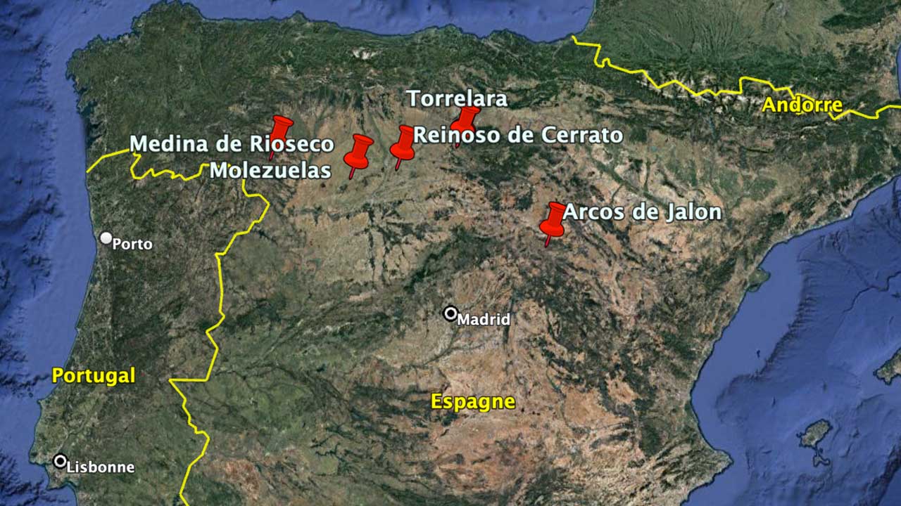 Carte de l'Espagne.