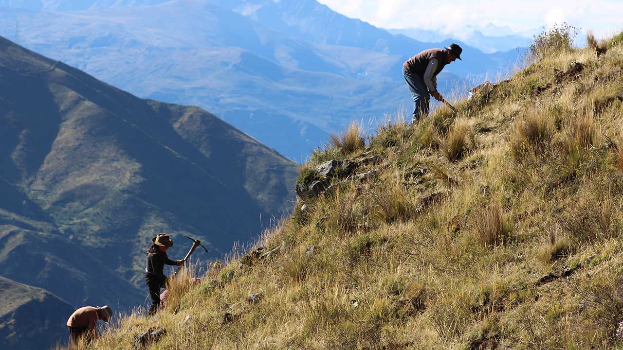 Pentes rocheuses escarpées, Hautes Andes.