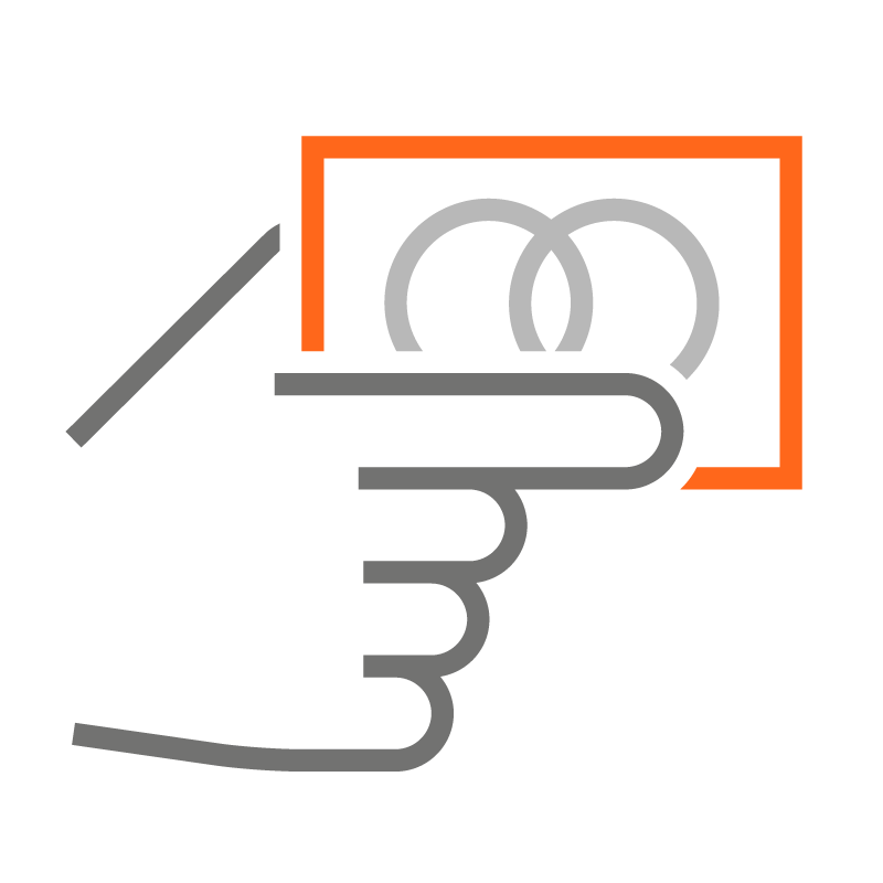 Иконка руки и MasterCard