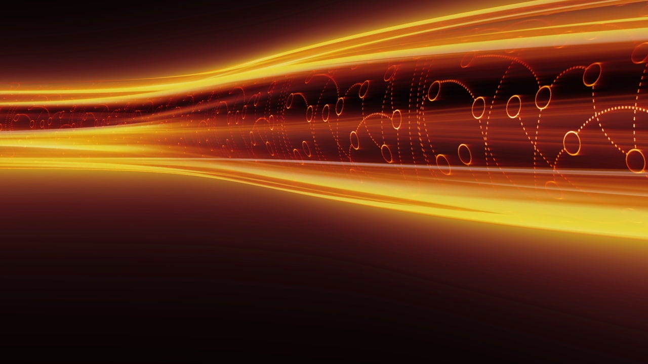 golden light trails connect networks