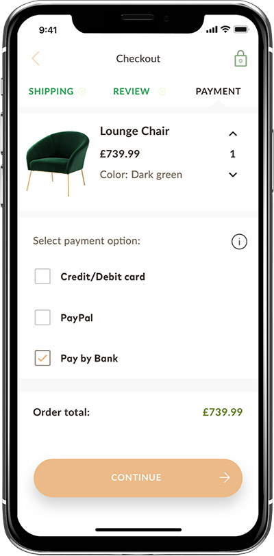 Checkout experience step 1