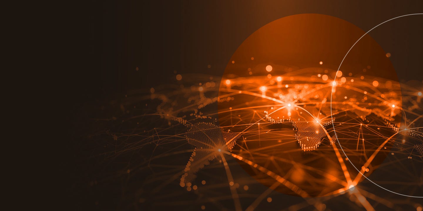 Image abstraite de diodes réseau connectées et traitant des données.