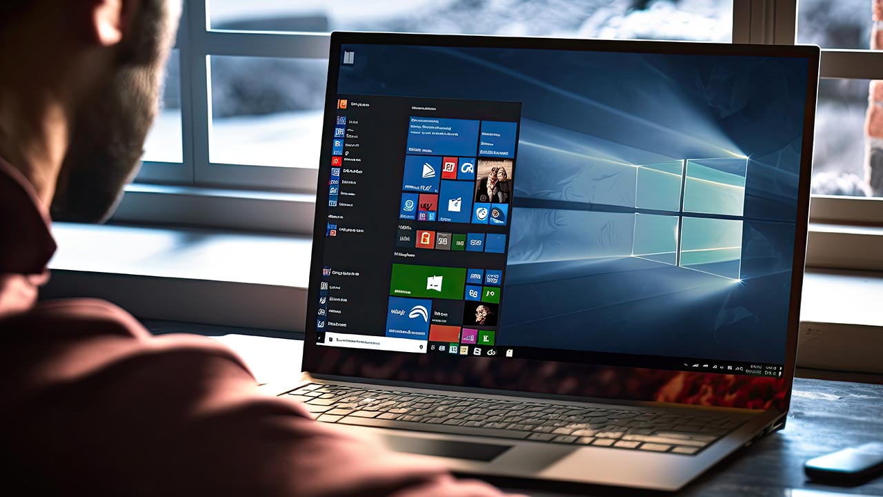Pantalla de Windows en una computadora portátil.