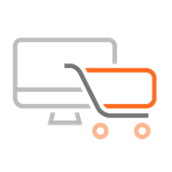 Consumer purchasing online icon