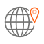 Globe with location marker.